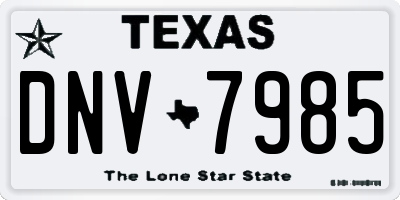TX license plate DNV7985