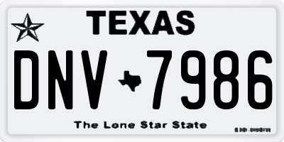TX license plate DNV7986