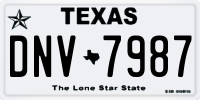 TX license plate DNV7987