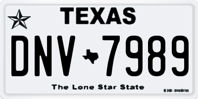 TX license plate DNV7989