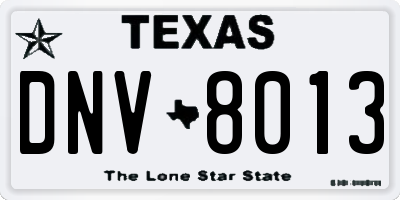 TX license plate DNV8013