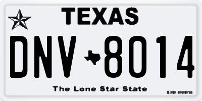 TX license plate DNV8014