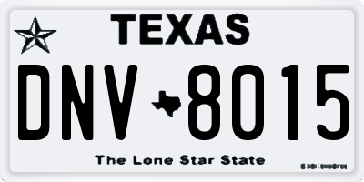TX license plate DNV8015