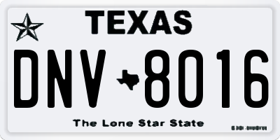 TX license plate DNV8016