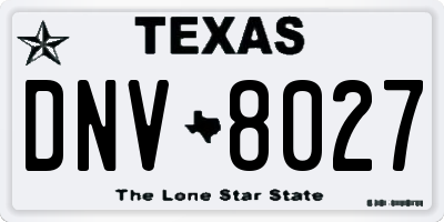 TX license plate DNV8027
