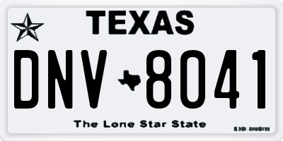 TX license plate DNV8041