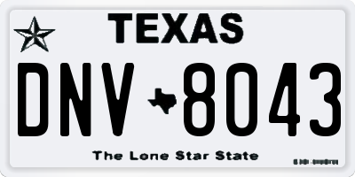 TX license plate DNV8043