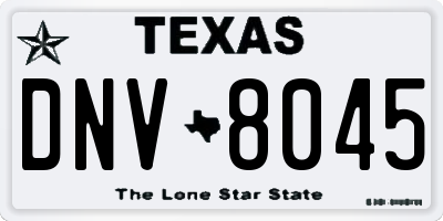TX license plate DNV8045