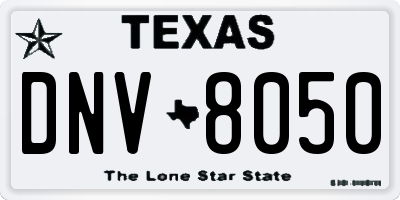 TX license plate DNV8050