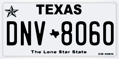 TX license plate DNV8060