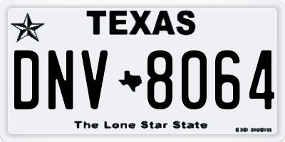 TX license plate DNV8064