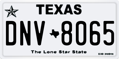 TX license plate DNV8065