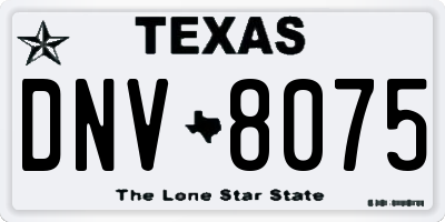 TX license plate DNV8075