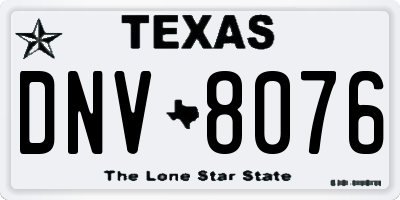 TX license plate DNV8076