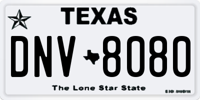 TX license plate DNV8080