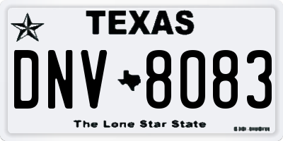 TX license plate DNV8083