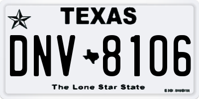 TX license plate DNV8106