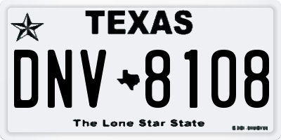 TX license plate DNV8108