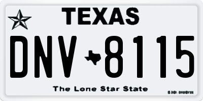 TX license plate DNV8115