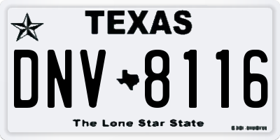 TX license plate DNV8116