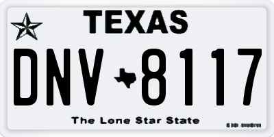 TX license plate DNV8117