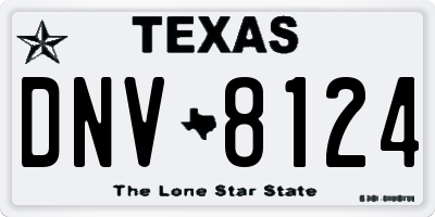TX license plate DNV8124
