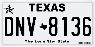 TX license plate DNV8136