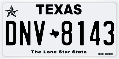 TX license plate DNV8143