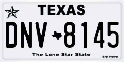 TX license plate DNV8145