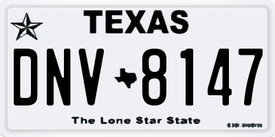 TX license plate DNV8147