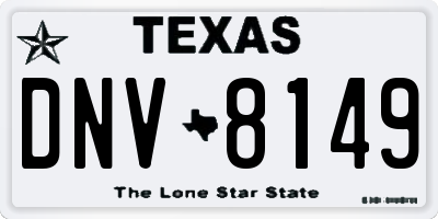 TX license plate DNV8149