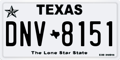 TX license plate DNV8151