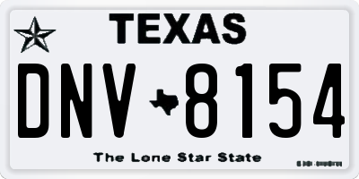 TX license plate DNV8154