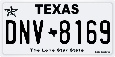 TX license plate DNV8169