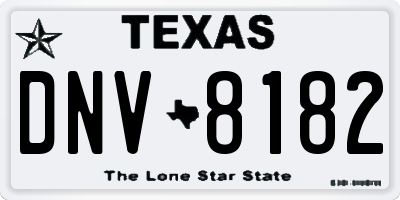 TX license plate DNV8182