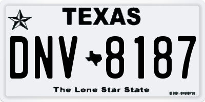 TX license plate DNV8187