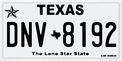 TX license plate DNV8192