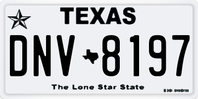 TX license plate DNV8197