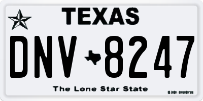 TX license plate DNV8247