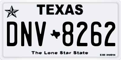 TX license plate DNV8262
