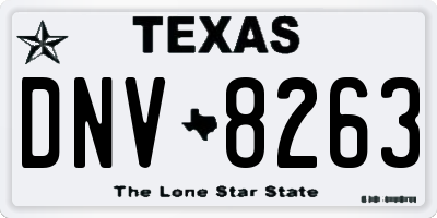 TX license plate DNV8263