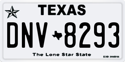 TX license plate DNV8293
