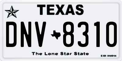 TX license plate DNV8310