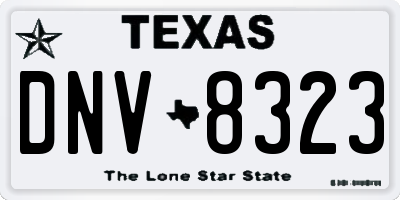TX license plate DNV8323