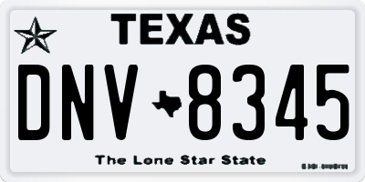 TX license plate DNV8345