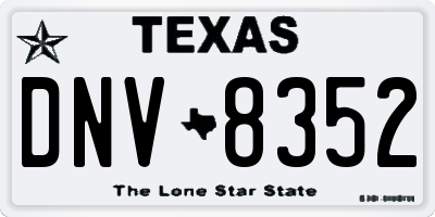 TX license plate DNV8352