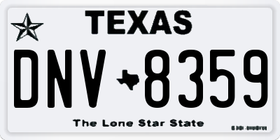 TX license plate DNV8359