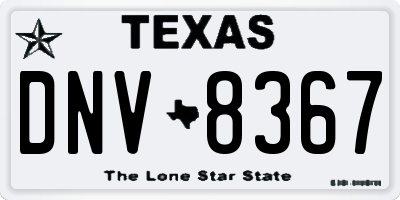 TX license plate DNV8367