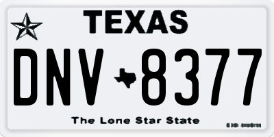 TX license plate DNV8377