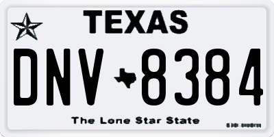 TX license plate DNV8384